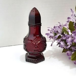 Vintage Avon Ruby Red Glass Salt Shaker Cape Cod Collection Tableware